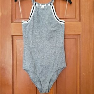 Halter Varsity Striped Body Suit